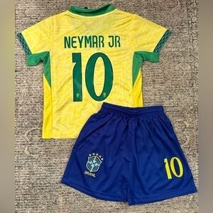 Neymar Jr Toddler 5T 6T Kids Soccer Jersey Size 22 - Yellow Home Football Kit